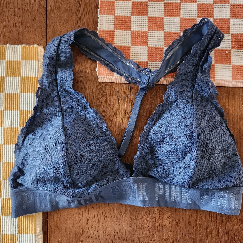 PINK Victoria's Secret Blue Velvet Bralette